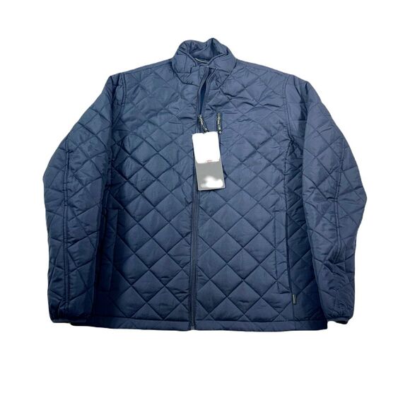 Hawke & Co.‎ Diamond Quilted Jacket Mens Medium Navy Blue Wind Water Resistant - Picture 1 of 9